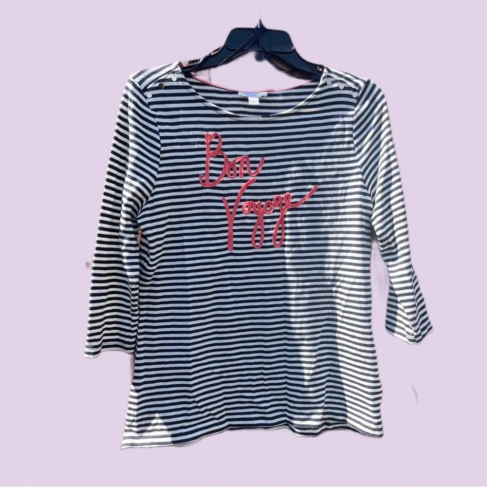 Retro Charter Club Striped Bon Voyage Petite Top NWT NEW Deadstock Nautical